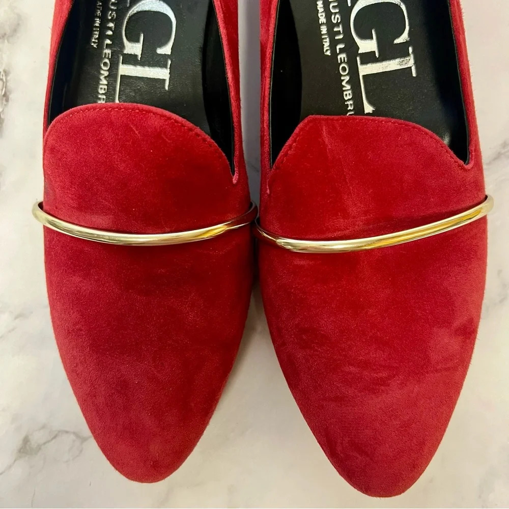 AGL Attilio Giusti Leombruni Red Suede Slip On Casual Womens Shoe Size 36 - Picture 4 of 17